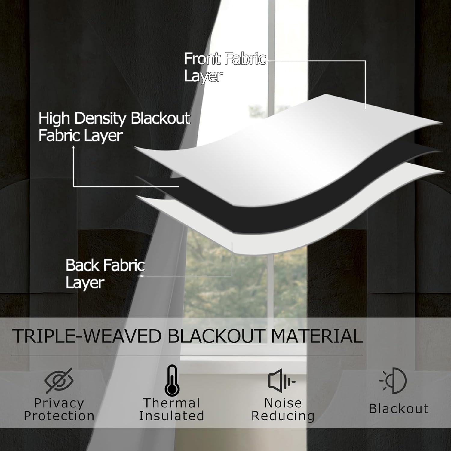 Mid Century Blackout Curtains 84 Inch Length 2 Panels Set, Brown Beige Taupe Modern Abstract Curtains for Bedroom Living Room, Room Darkening Thermal Insulated Grommet Drapes, Window Treatments