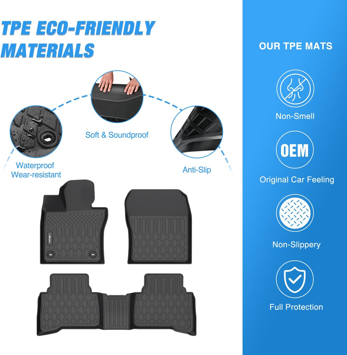 Nilight TPE Floor Mats for Toyota Prius Prime (PHEV) 2023 2024 2025,All Weather Custom Fit Heavy Duty Floor Liners