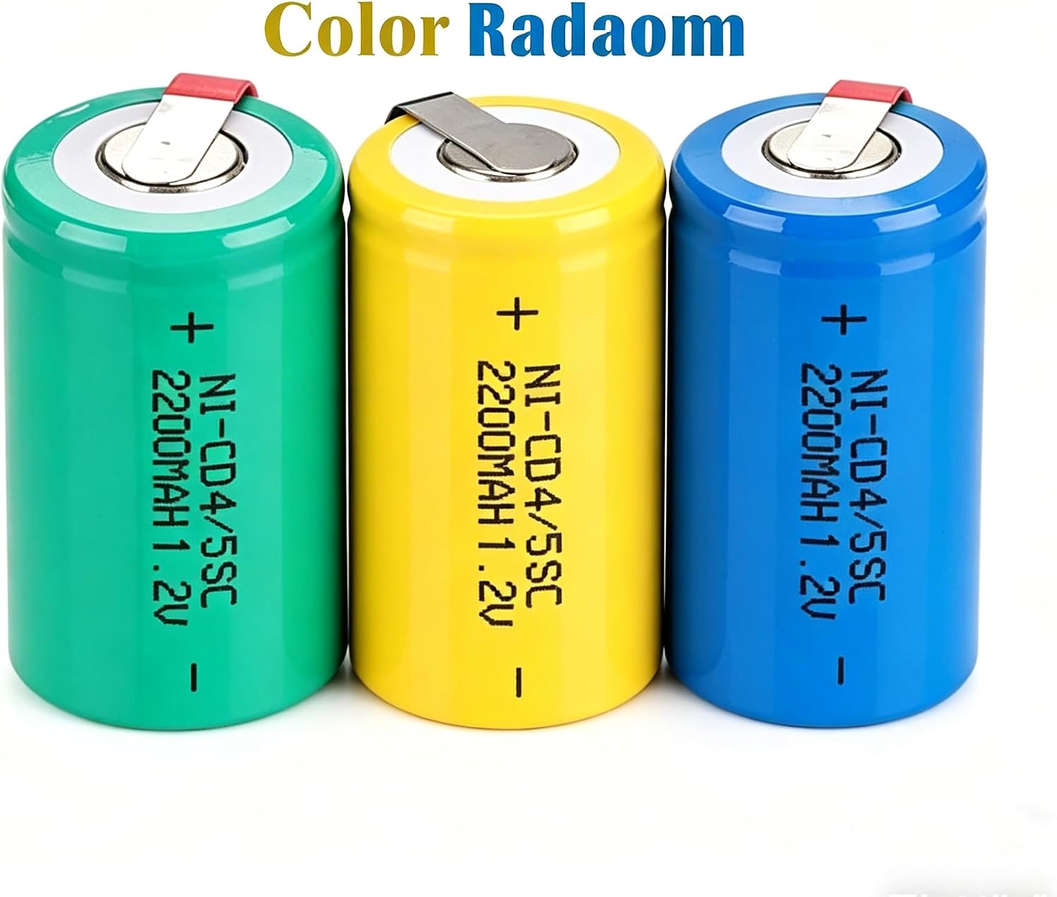 Ni-Cd Rechageble 4/5Sub C Batteries, 1.2V 2200 mAh with Tabs for Digital Cameras, CD Players Battery Pack (Pack of 12),Yellow