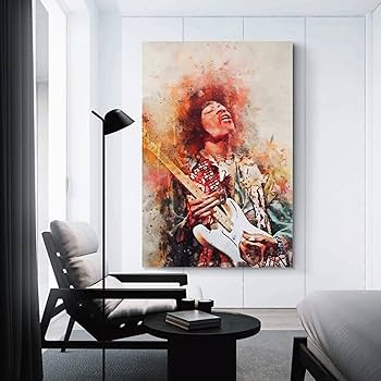 Amazon.co.jp: ロック歌手ジミ・ヘンドリックス キャンバス アート