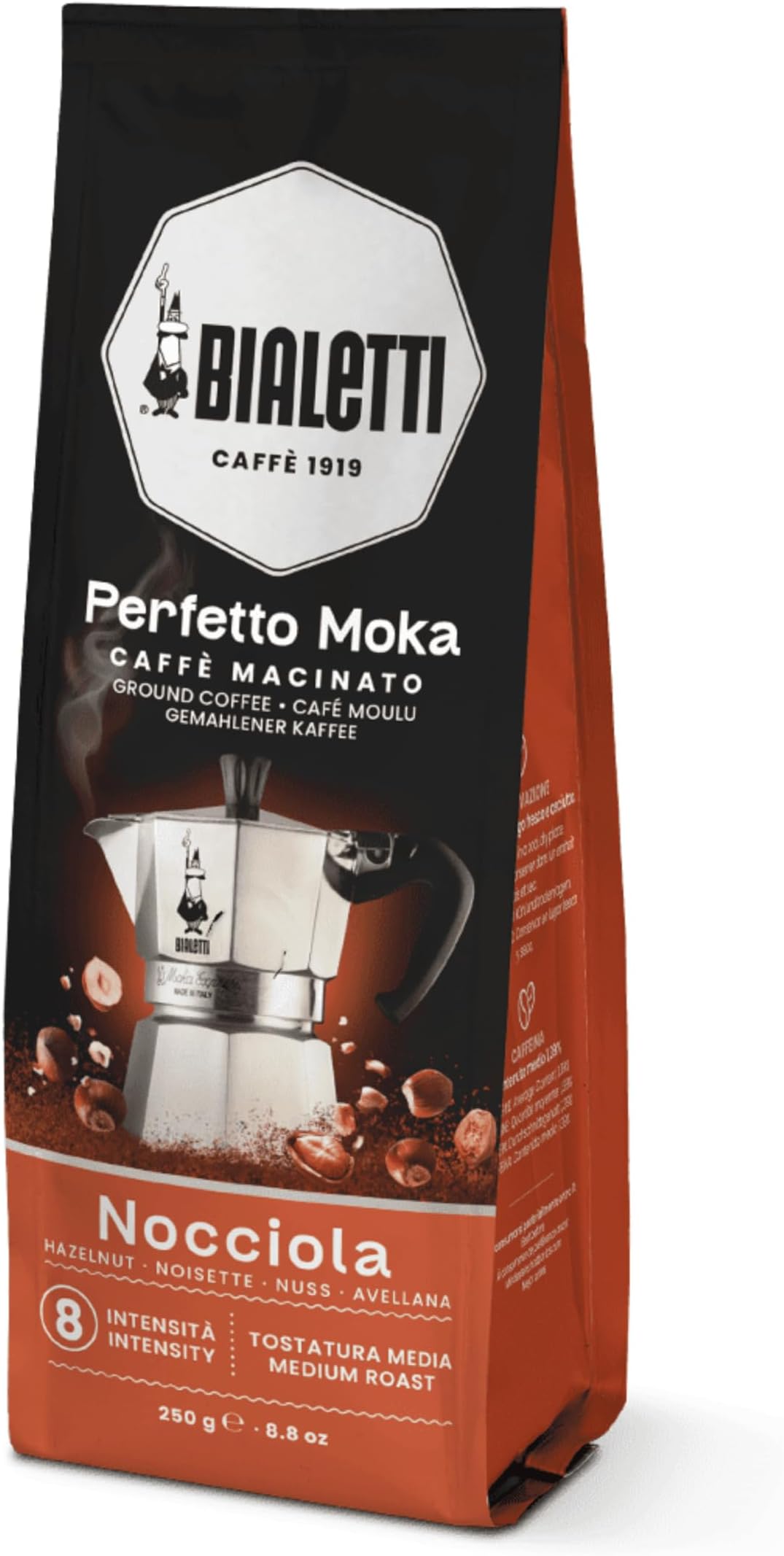 Bialetti (ビアレッティ) ペルフェットモカ ヘーゼルナッツ (粉/細挽き / 250g) イタリアンコーヒー エスプレッソ用 コーヒー豆