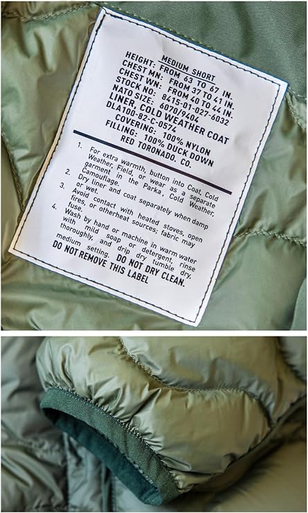 Red Tornado Duck Down M-65 Field Jacket Liner