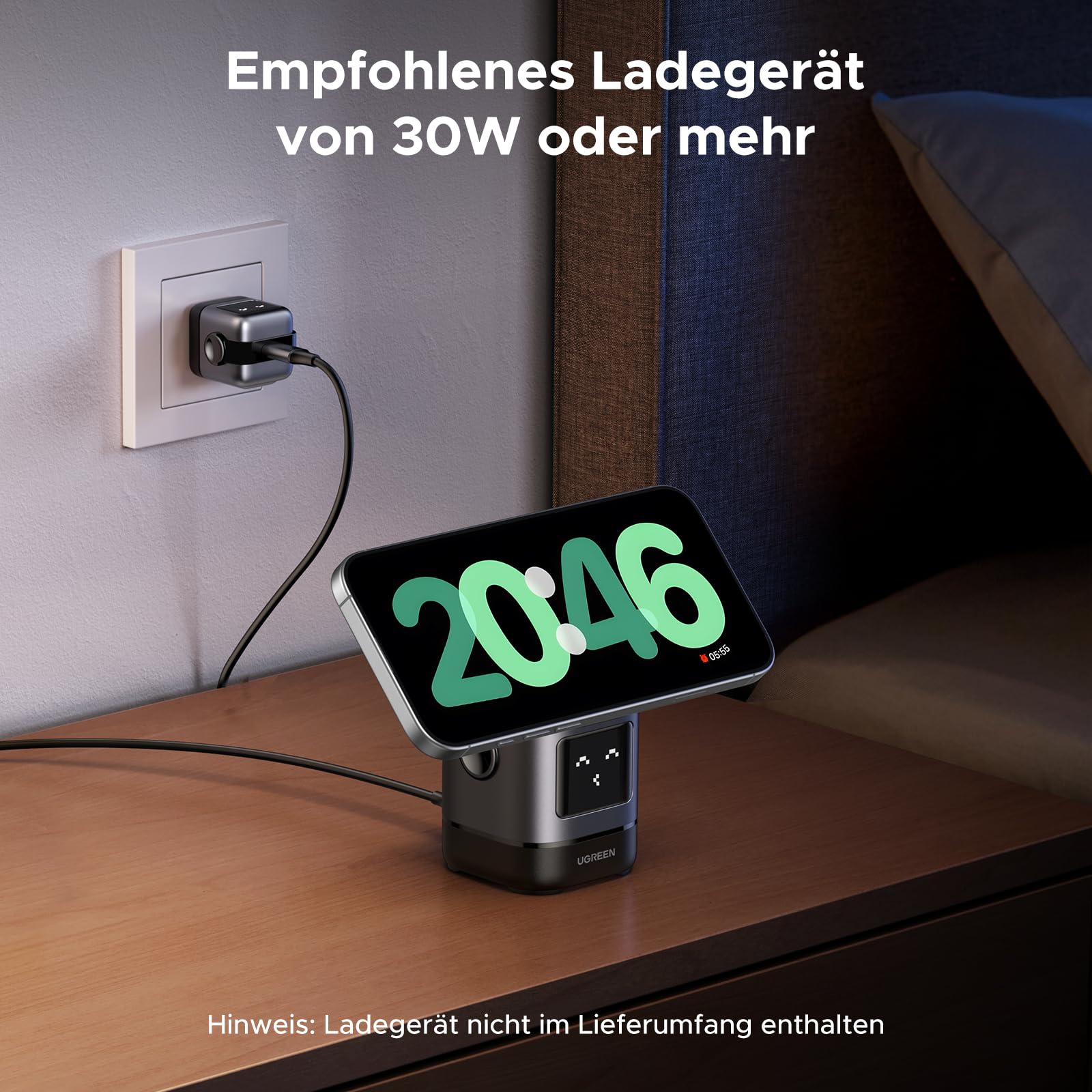 UGREEN UNO 2 in 1 Qi2 zertifizierte Ladestation, 15W iPhone Ladestation kompatibel mit MagSafe, magnetisches Wireless Charger für iPhone 17/16/15/14/13, AirPods 2/3, Winkel-Einstellbarer Ladeständer