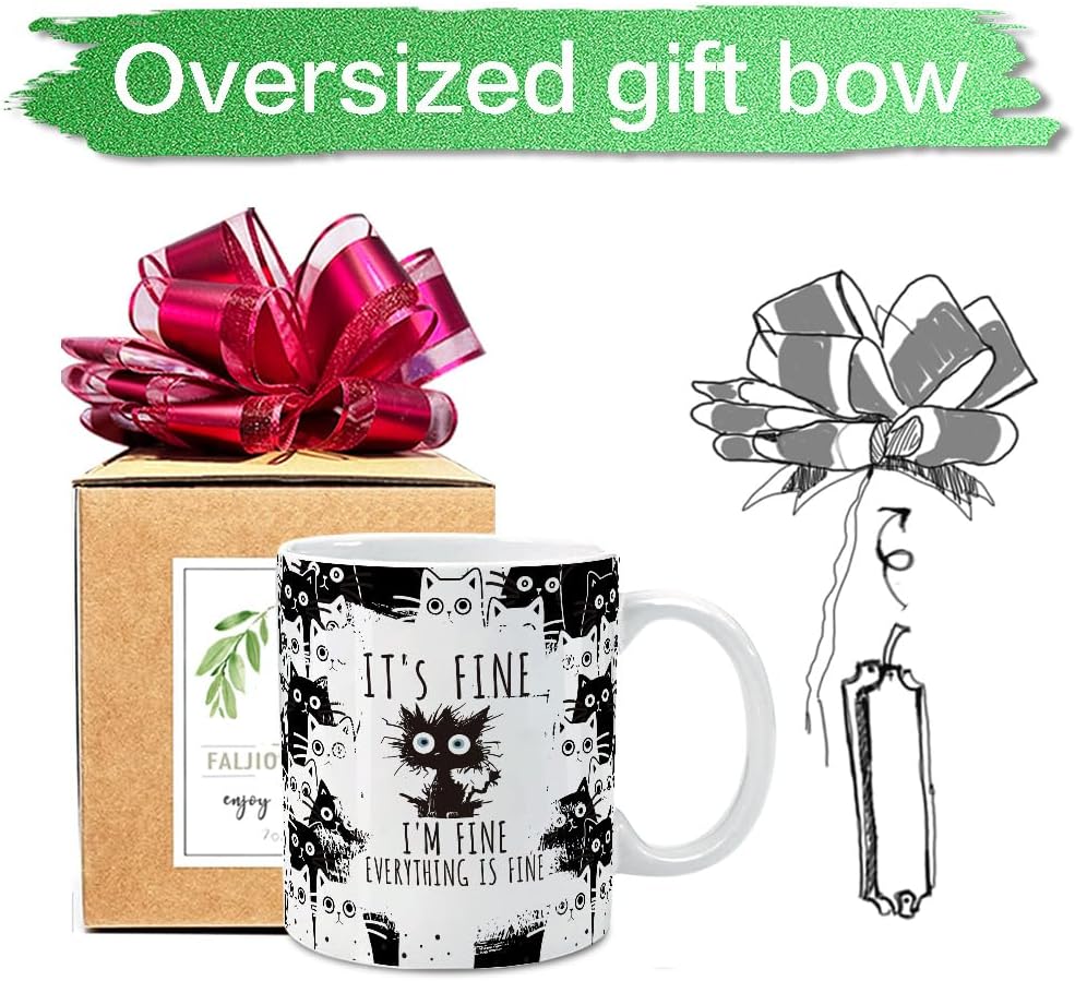 FALJIOK Funny Cat Coffee Mugs for Cat Lovers, Everything Is Fine Mug, Birthday Christmas Gifts for Cats Mom, Cats Lady Christmas Gift 11oz - Image 5