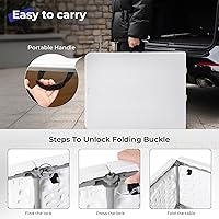 Vista 7 de Mesa plegable portátil de plástico resistente de 6 pies, plegable por la mitad, mesa plegable de plástico para interiores y exteriores, para Blanco