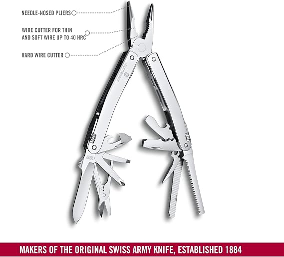 Victorinox Swiss Tool Spirit MX, 24 Function Multitool with One-Hand Blade
