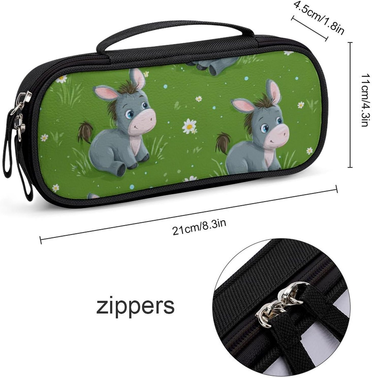 Donkey Daisy Travel Makeup Bag Tote Cosmetic Organizer Handbag image 2