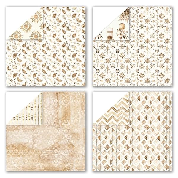 Scrapbook Paper & Scrapbooking Supplies, Boho 6x6 Double-Sided Patterned Cardstock Pad, Earthy Craft Sheets for Junk Journaling, Card Making & Scrap Book, 24 Sheets by EASYHAUTE - Image 3