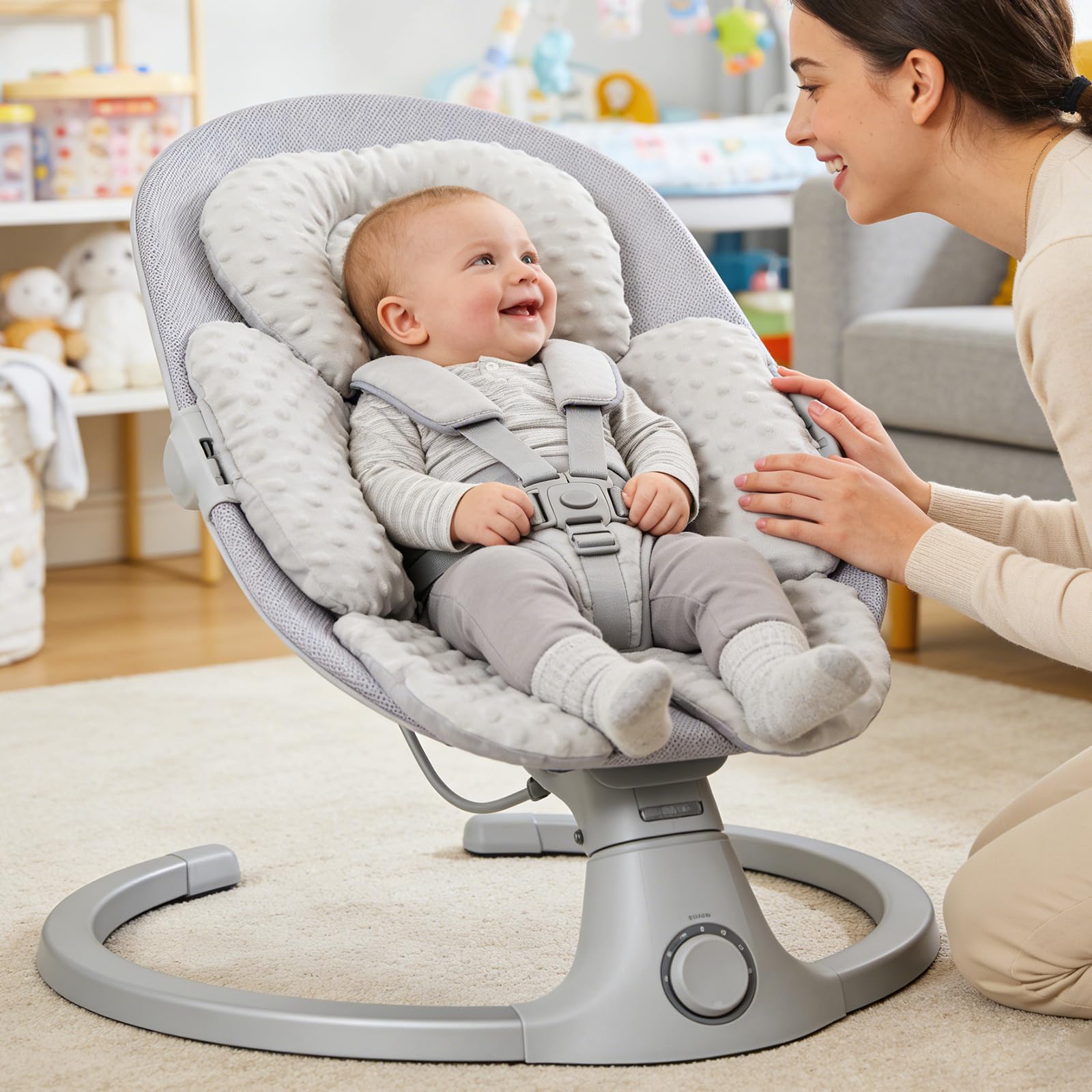 KAKIBLIN Insert de siège auto pour nourrisson, insert de tête de siège auto et support corporel pour nouveau-né, coussin de siège auto réversible 2-en-1 pour nouveau-né, insert doux de poussette pour
