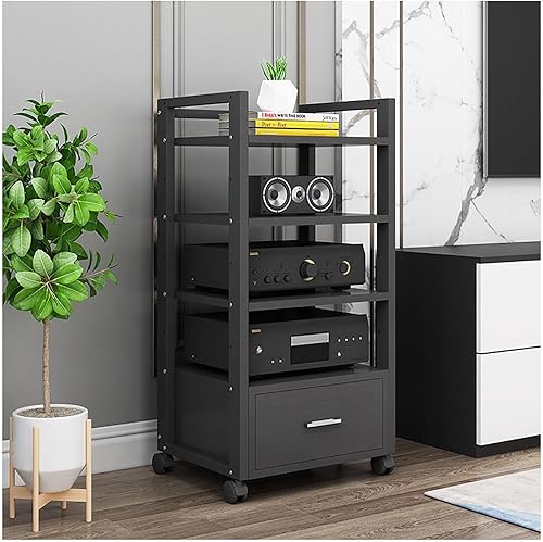 Miniatura 7 de Shelves 60 Long Multi-Tier Audio Rack with Drawer Amplifier Stand hifi AV Cabinet Mobile Kickstand CD Rack Media Storage Shelf Protects and