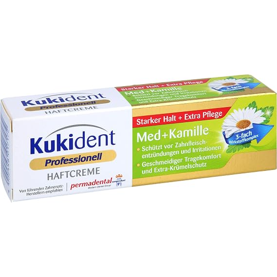 Kukident Extra Strong Denture Adhesive Cream with Camomile Extract 1.41 Oz