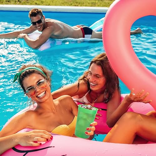 Vista 16 de Fasmov Paquete de 30 vasos de plástico de 16 onzas, vasos de plástico en blanco, reutilizables, para fiestas, eventos, marketing, bodas, color morado