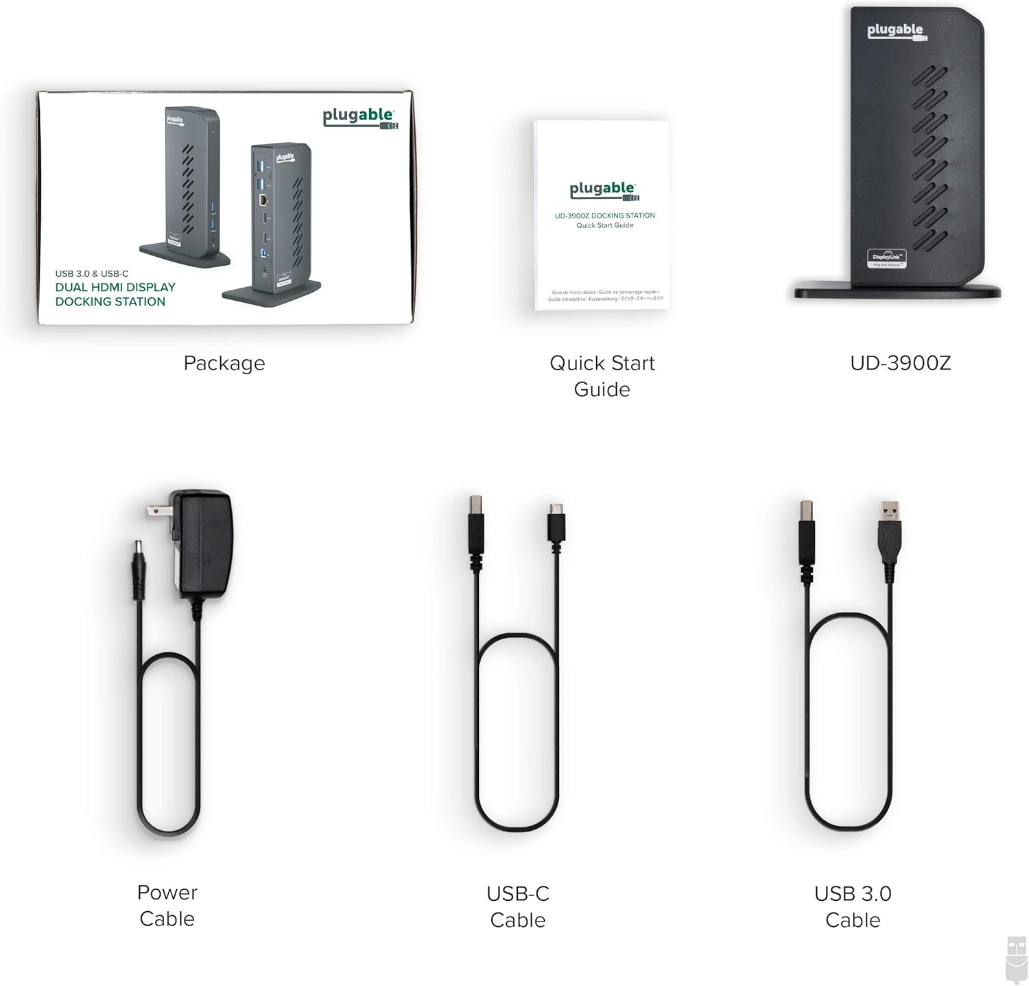 Plugable USB 3.0 and USB-C Universal Laptop Docking Station for Windows and Mac (Dual Video HDMI, Gigabit Ethernet, Audio, 6 USB Ports) : Electronics