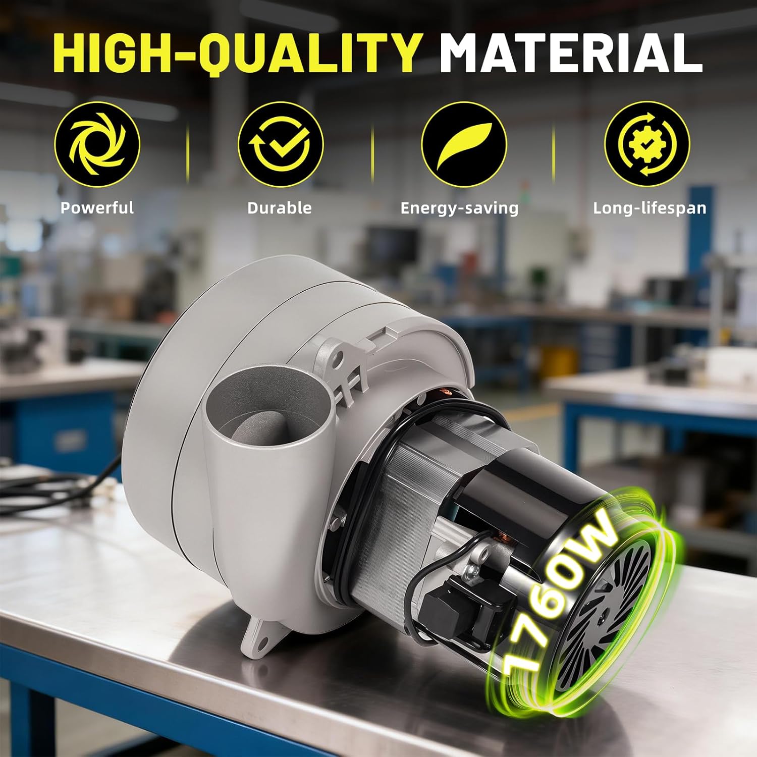 117123-00 240V Cleaner Vacuum Motor Compatible with AirVac AstroVac Beam Various Central Vacuum Systems, with Two Carbon Brushes & Gasket