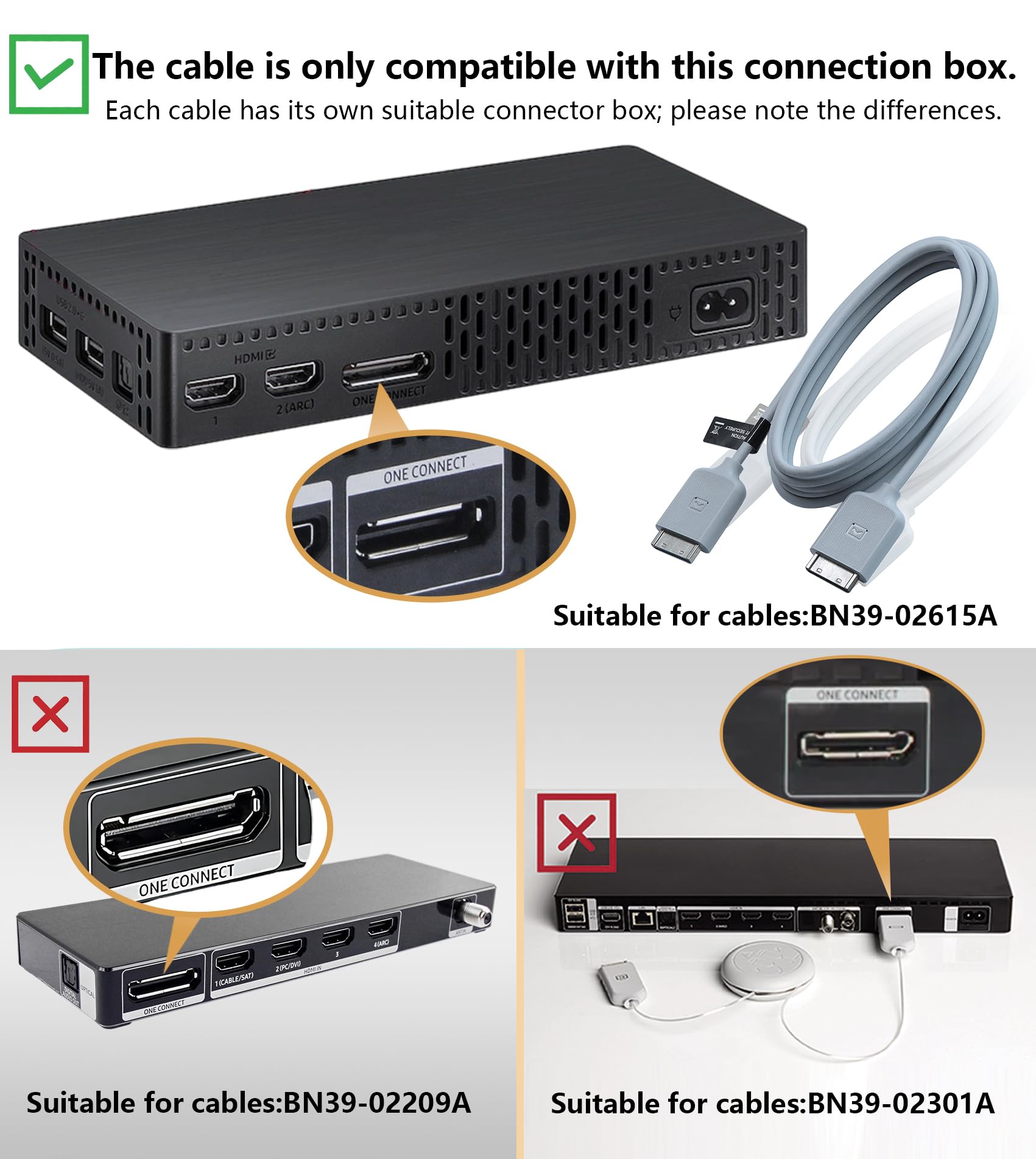 Tjweiqing BN39-02615A 8FT One Connect Cable Compatible with