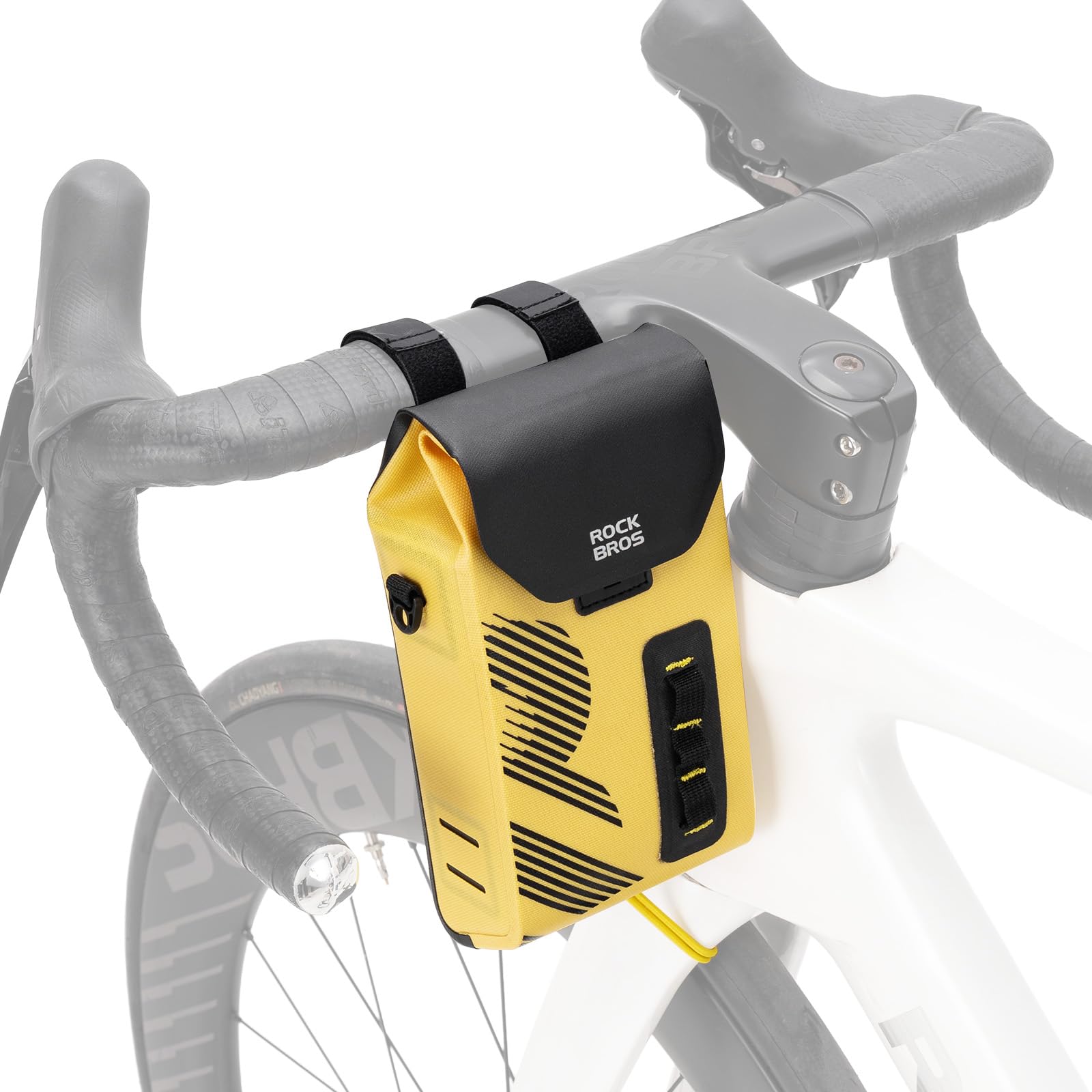 ROCKBROS Bolsa Impermeable para Manillar 1,3 L, Bolsa Cierre Magnético de Bicicleta Ligera para MTB Gravel Carretera Plegable Patinete