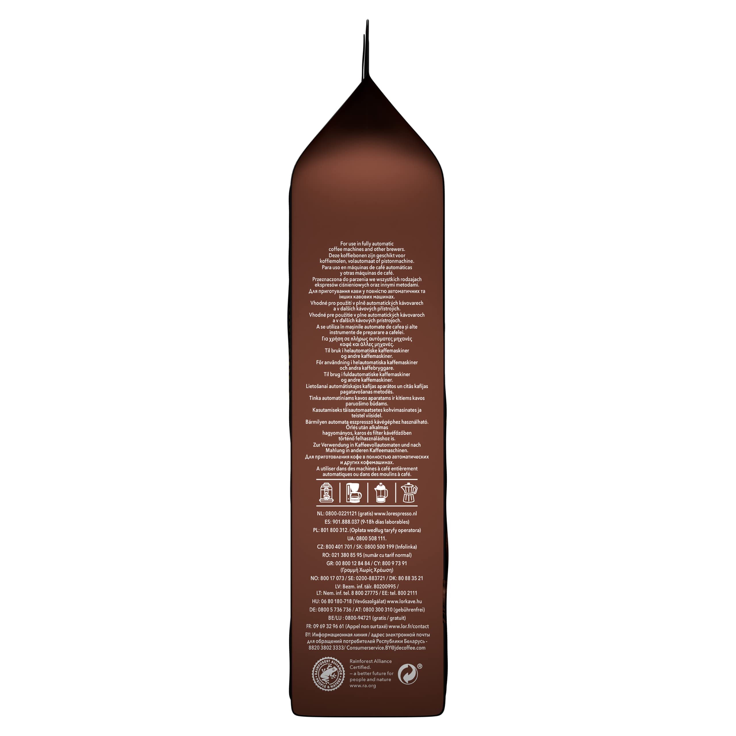 L'OR Espresso Forza Café en Grano Natural 100% Arábica - Intensidad 9 | 4x500g & Espresso Forza Café en Grano Natural 100% Arábica - Intensidad 9 | 500g