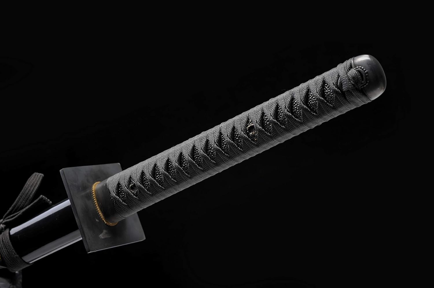 Japanese Full Tang Ninja Straight Sword Battle Ready Black 1045 Carbon Steel Blade