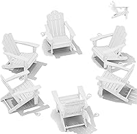 Vista 15 de KINGYES Juego de 2 sillas Adirondack de HDPE con respaldo ajustable plegable, color blanco