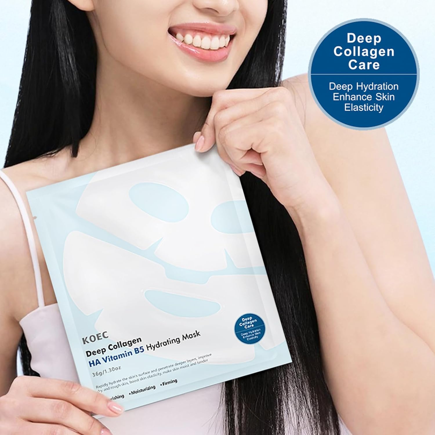 Collagen Face Mask, Bio-Collagen Deep Hydrating Overnight Mask with Hyaluronic Acid, Anti Wrinkle Lifting Mask for All Skin Types, Anti Aging Facial Mask,Pore-Minimizing,Firming&Elasticity - Image 3