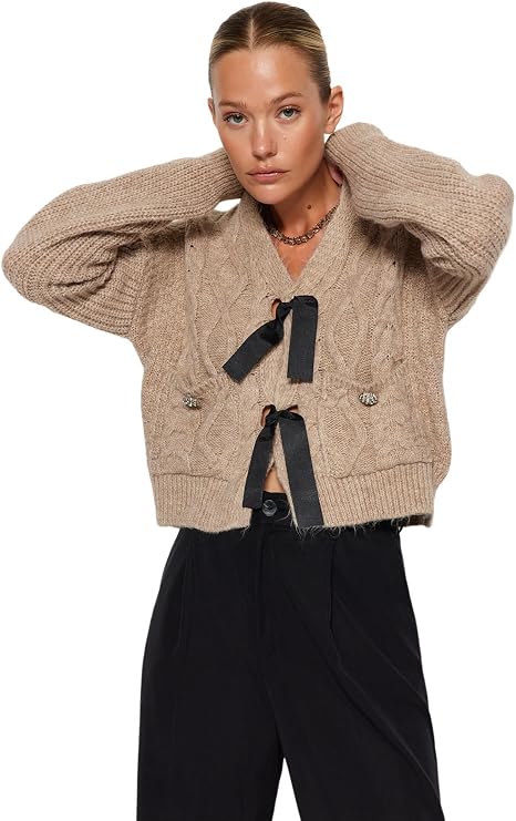 Trendyol Women's Hair Braid Long Sleeve Regular Sweater