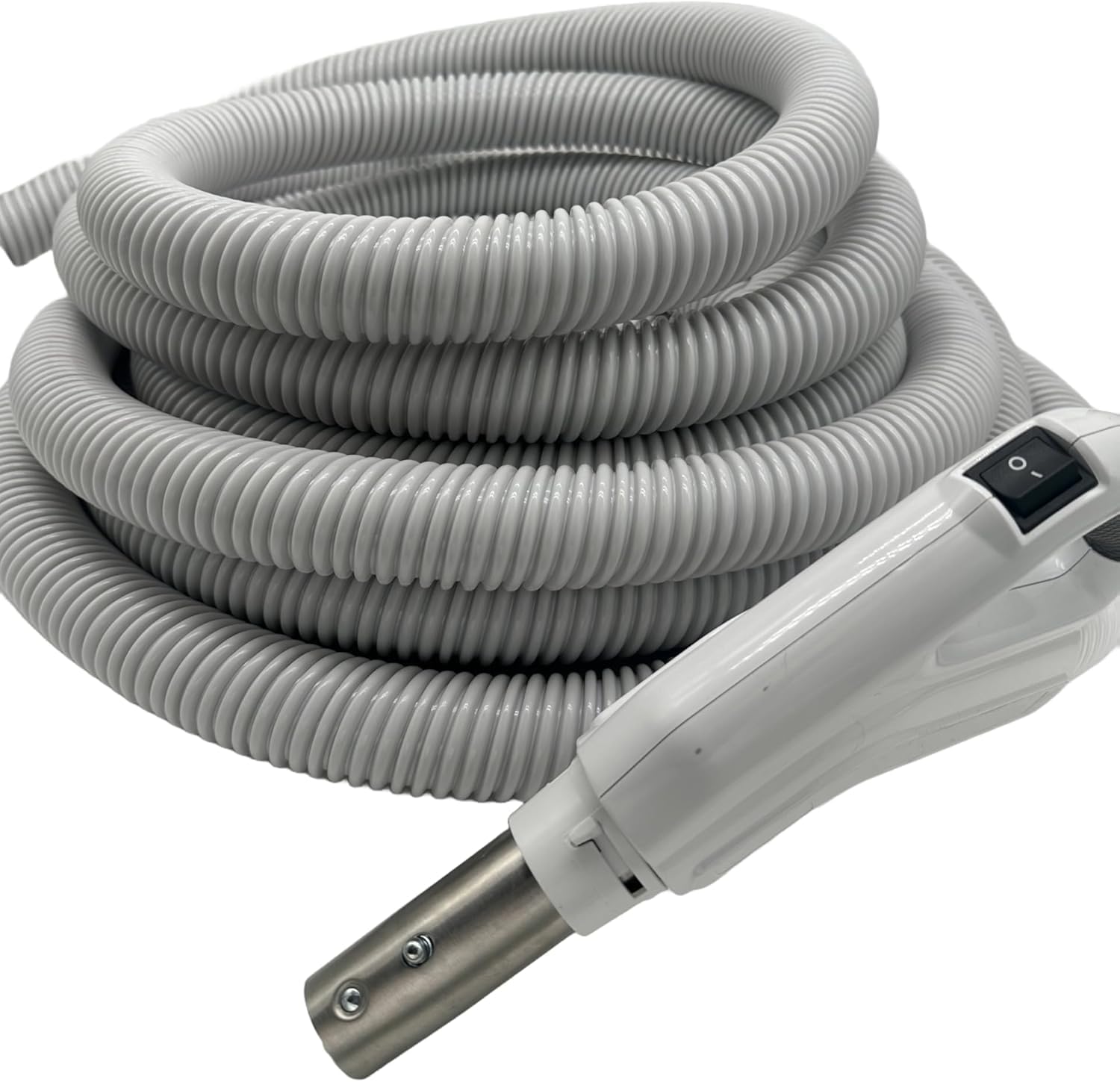 Universal Central Vacuum 35 ft Low Voltage Hose, ON-Off Switch Control-Compatible with Most Inlets - Crushproof Material (35 Ft. Low Voltage)