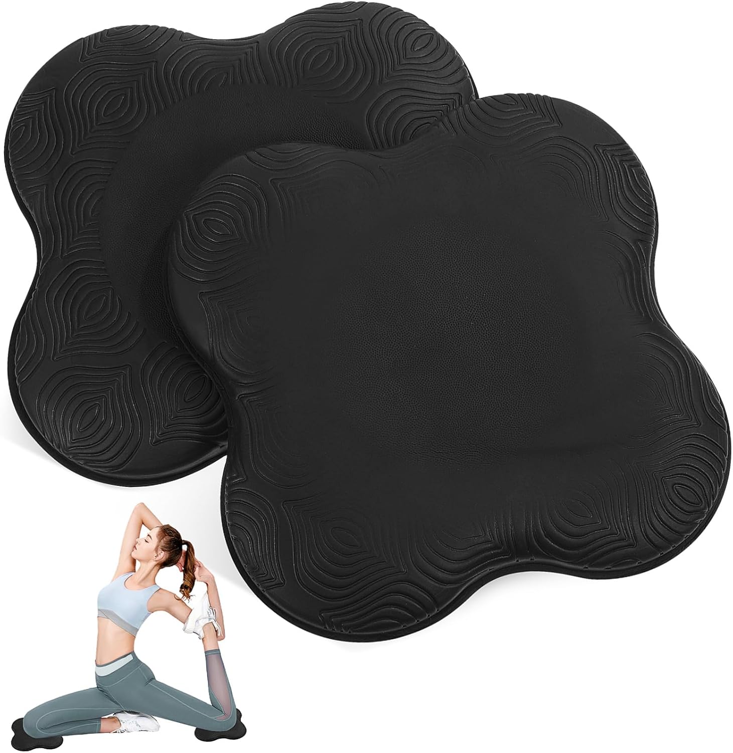 BESTonZON 2Pcs Yoga Cushion Non Slip Mat for Elbows Knees Comfortable Support for Home Gym Office Use Stylish Durable Design for Yoga Fitness Gardening