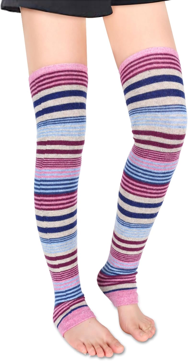 Benefeet Sox Wool Knit Leg Warmers for Women Vintage Boho Leg Warmers Long Winter Warm Thigh High Footless Boot Socks