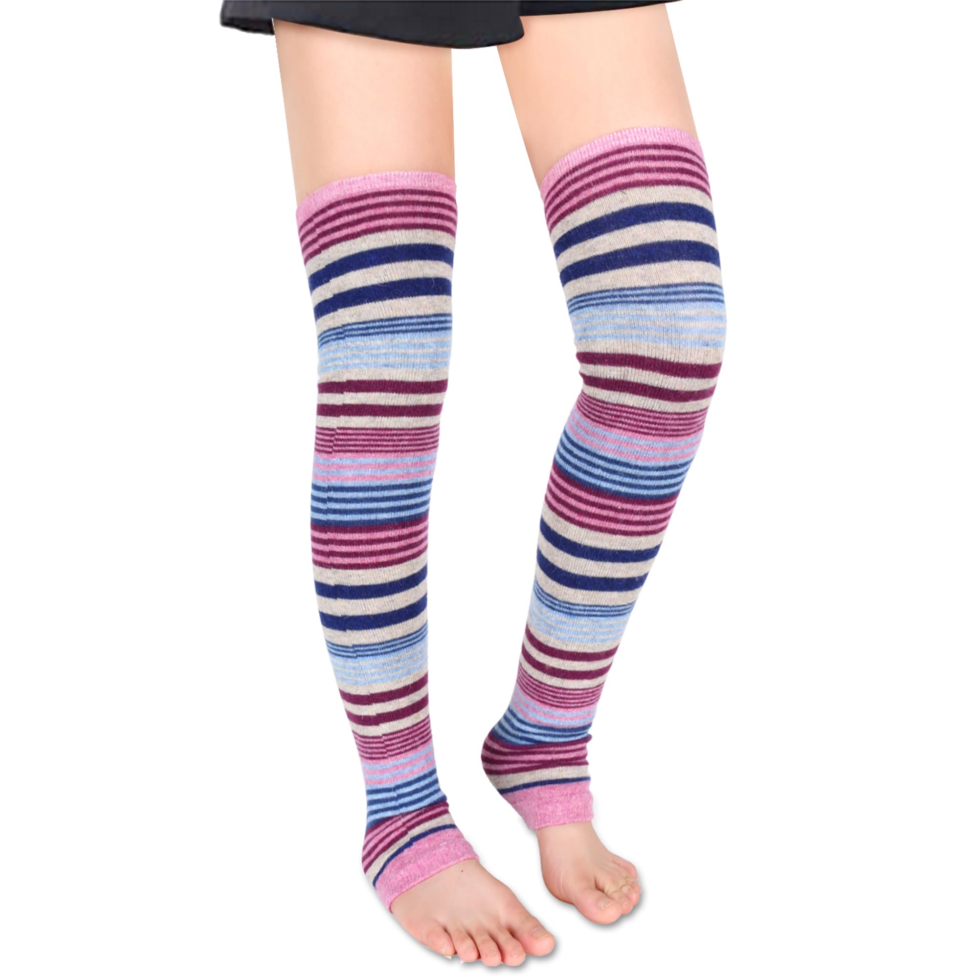 Benefeet Sox Womens Wool Leg Warmers Vintage Pattern Thigh High Leg Warmer | Retro Warm Leg Warmers for Winter, Footless Knee High Boot Cuffs, 1 Pack