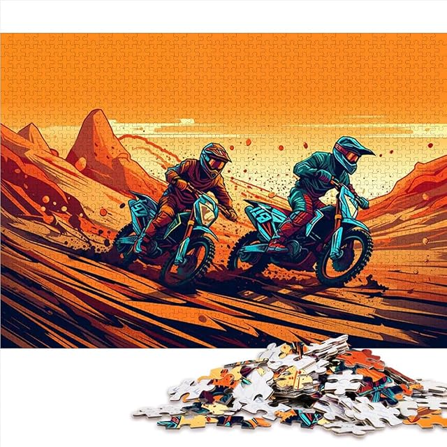 Foto 2 de 8 de Rompecabezas para Adultos de 2000 Piezas Motociclista de Motocross Juego Intelectual con Piezas de Formas…
