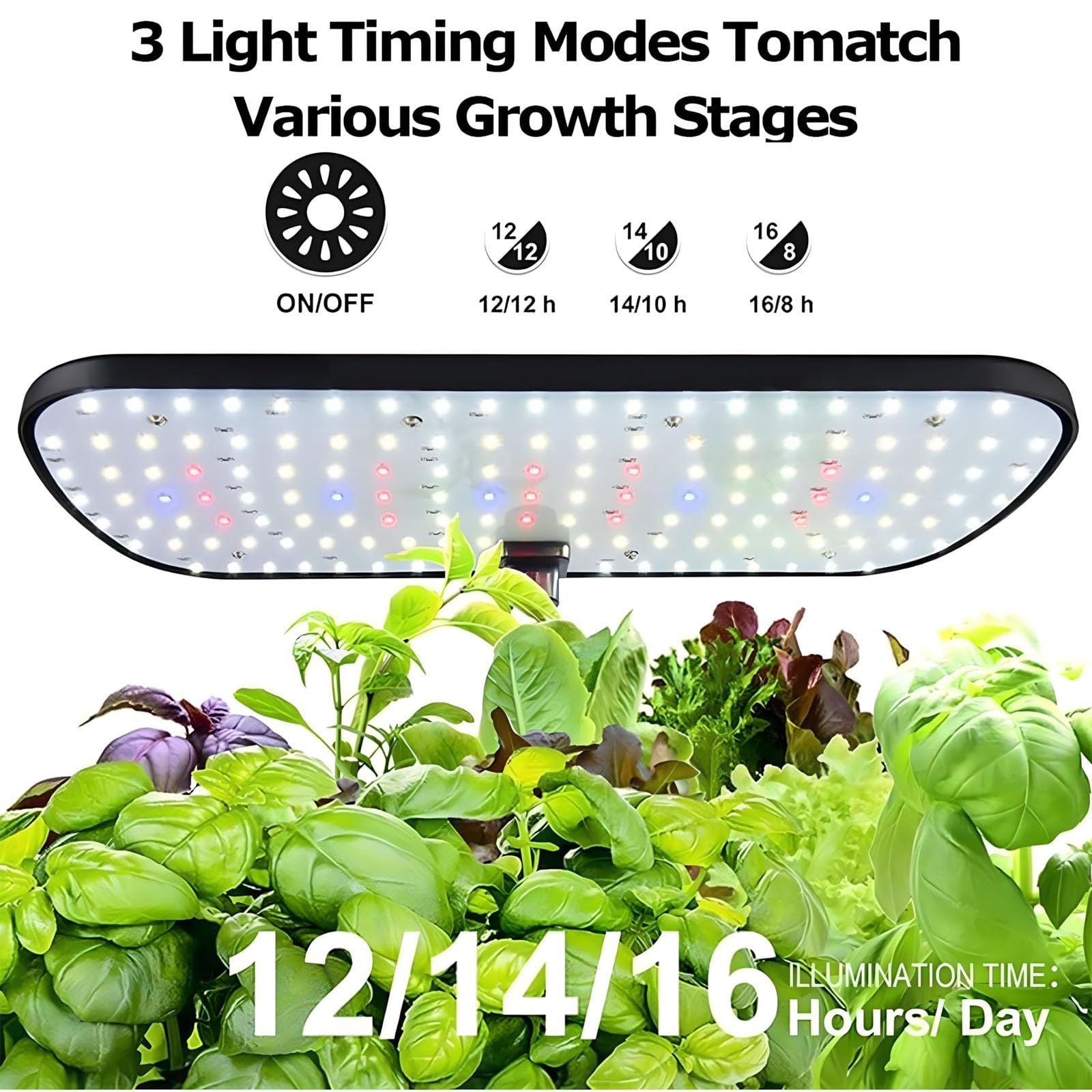 Zestaw Do Uprawy Hydroponicznej 12 Doniczek, 4L Inteligentny Ogród Ziołowy Do Wnętrz Z 20W Lampą Led Do Uprawy, Timerem, Automatyczną Pompą Wodną, Regulowaną Wysokością Do Warzyw I Owoców white