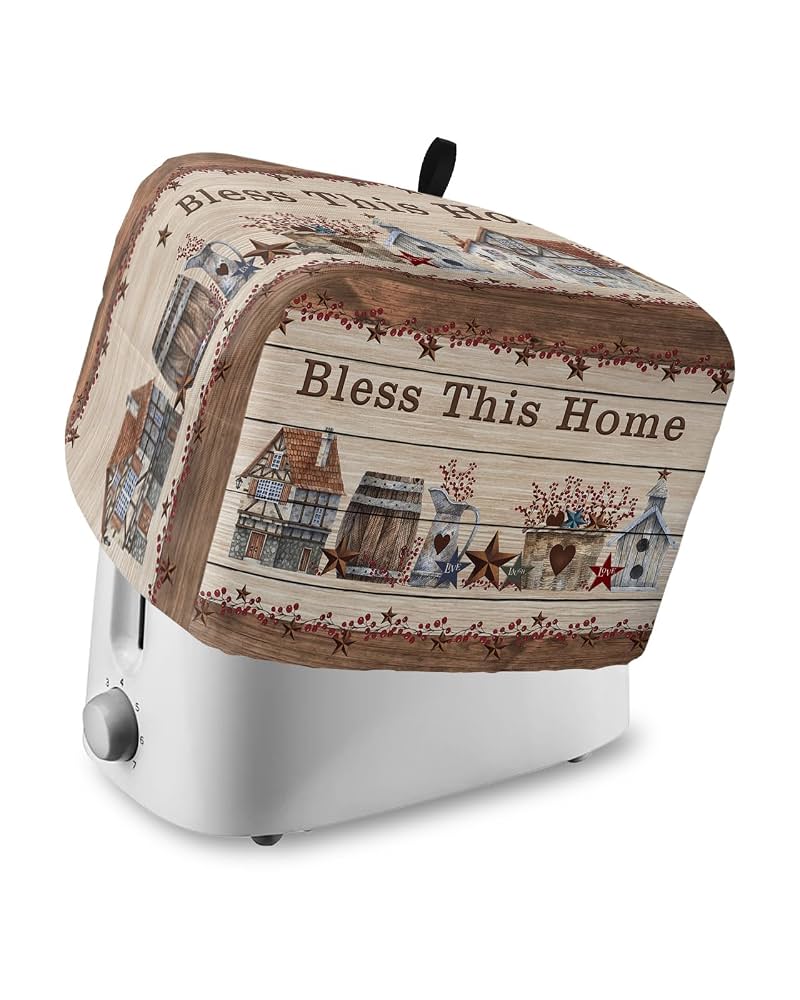 JEOCODY Toaster Cover – Coffee Print, Wide Slot, Dust & Water Resistant, Fits 2 Or 4 Slice Toasters, Easy To Clean