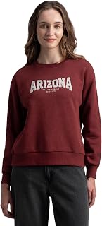 Jockey U113 Women's Super Combed Cotton Rich Fleece Fabric Oversized Printed Sweatshirt with StayWarm Tech Price In India