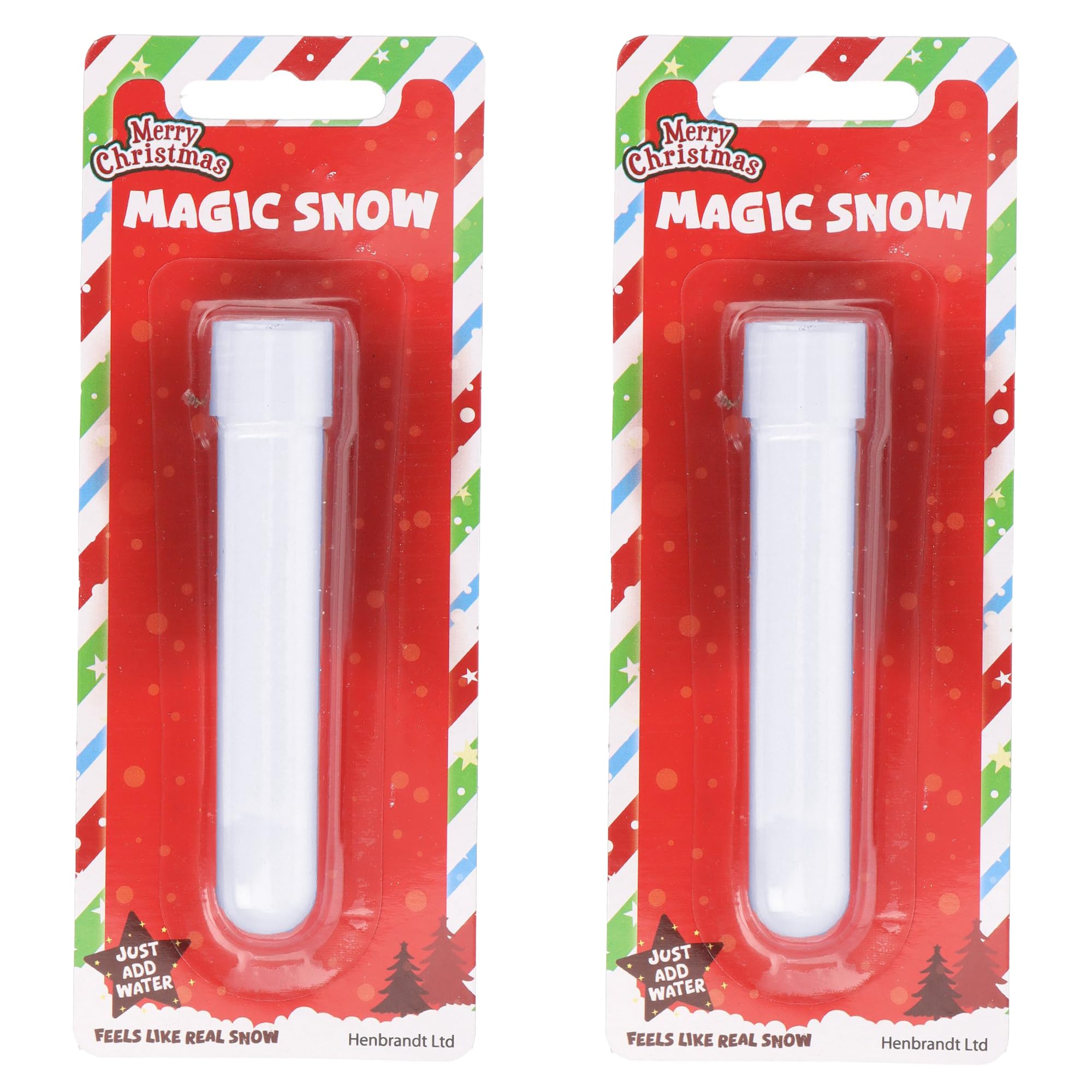 HENBRANDT 2x Magic Snow Tubes 12cm Vial Christmas Time Instant Snow Powder DIY Xmas Slime Fake Snowflakes for Winter Wonderland Christmas Party Decorations — image 1