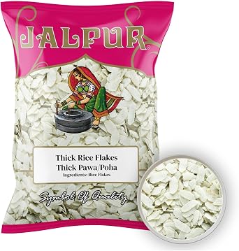 Jalpur millers Thick Rice Flakes - Thick Pawa Poha - Flattened Rice 1.5kg | Authentic Indian Cuisine Ingredient | Vegetarian Friendly | Ideal for Breakfast Dishes, Chivda & Namkeen Snacks