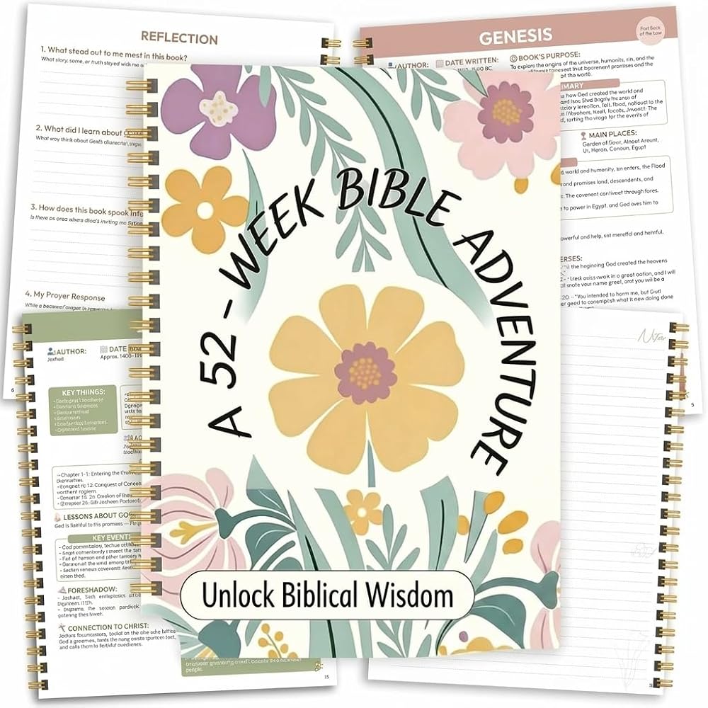 The Bible in a Year | 52 Week Guided Bible Study & Daily Reading Plan | Spiritual Companion & Journal for Adults & Teens