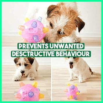 Jumping Activation Ball for Dogs & Cats, LED Light Up Dog Toy, Interactive Bouncing Ball for Small Dogs & Puppies