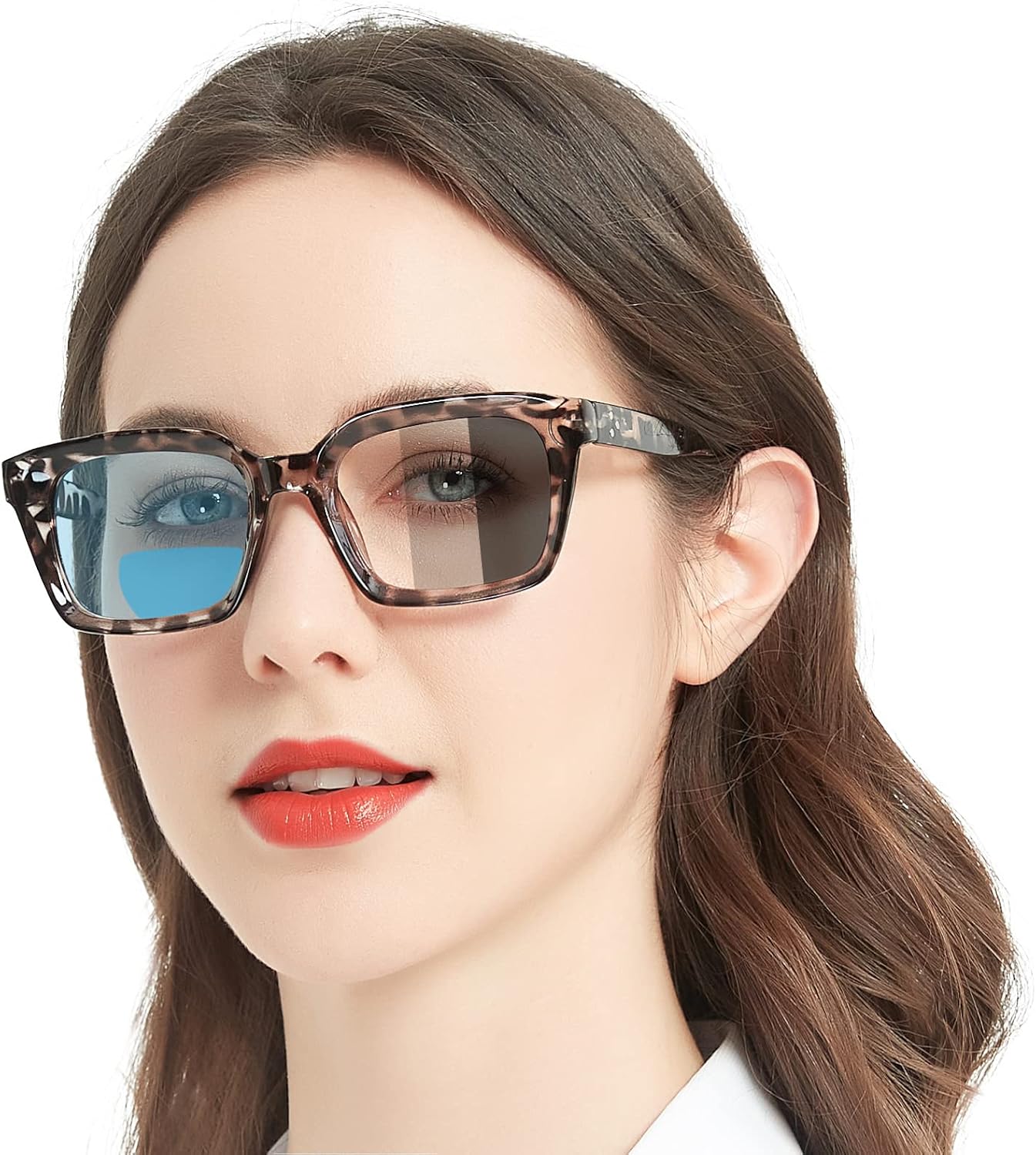 MARE AZZURO Photochromic Bifocal Reading Glasses Women Blue Light Blocking Oversized Sun Readers 1.0 1.5 2.0 2.5 3.0 3.5 4.0