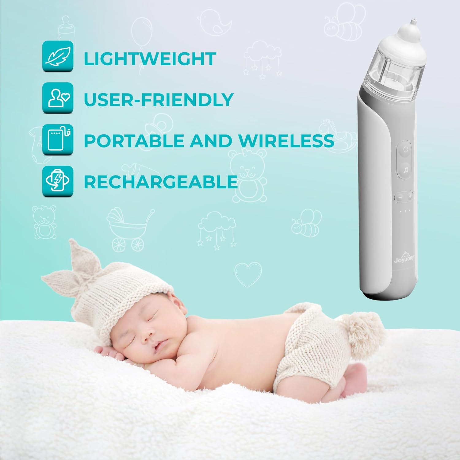 Electric Baby Nasal Aspirator - Nose Sucker Machine for Newborn Infants Toddlers Kids Adults - Automatic Hospital Grade Booger Snot Vacuum Cleaner with 3 Adjustable Suction Levels for Mucus Removal