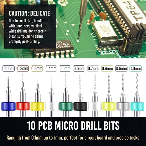 Miniatura 6 de Juego de micro brocas con tornillo de banco de pasador  Taladro de mano pequeño - Manual de taladro manual de tornillo de banco de pasador, mini
