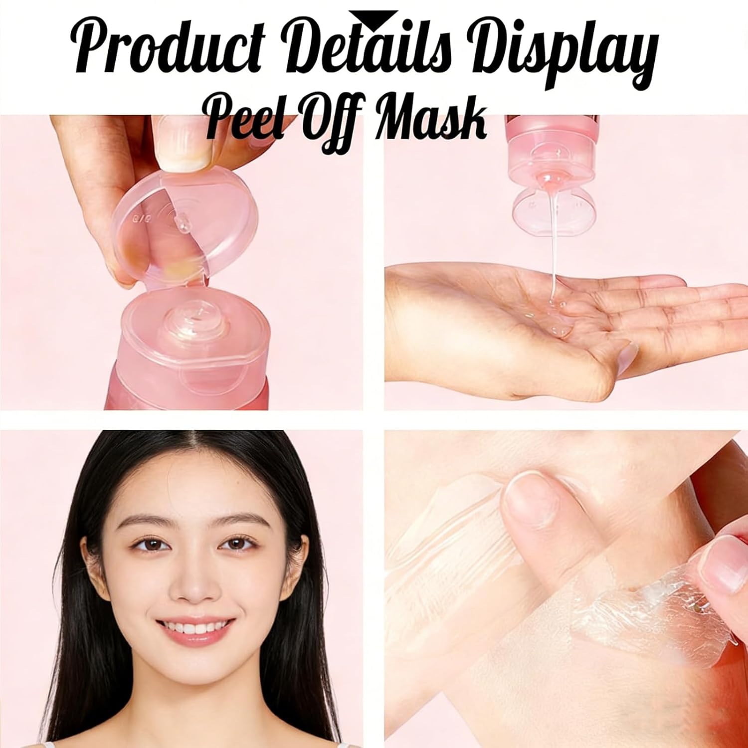 Korean Face Mask - Overnight Hydrating Collagen Peel Off Mask for Firmer & Glass Skin, Pore Minimizing & Plumping Improvement, All Skin Types (1 Bottle)