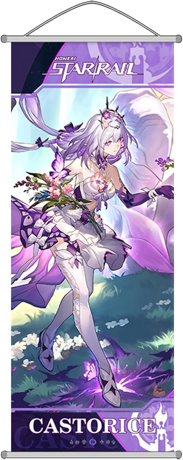 Honkai: Star Rail Scroll Poster for Indoor Décor(27.5 inch x 10 inch), Hanging Wall HD Printing Artistic Canvas Honkai: Star Rail Character Posters for Game lovers. (Castorice)