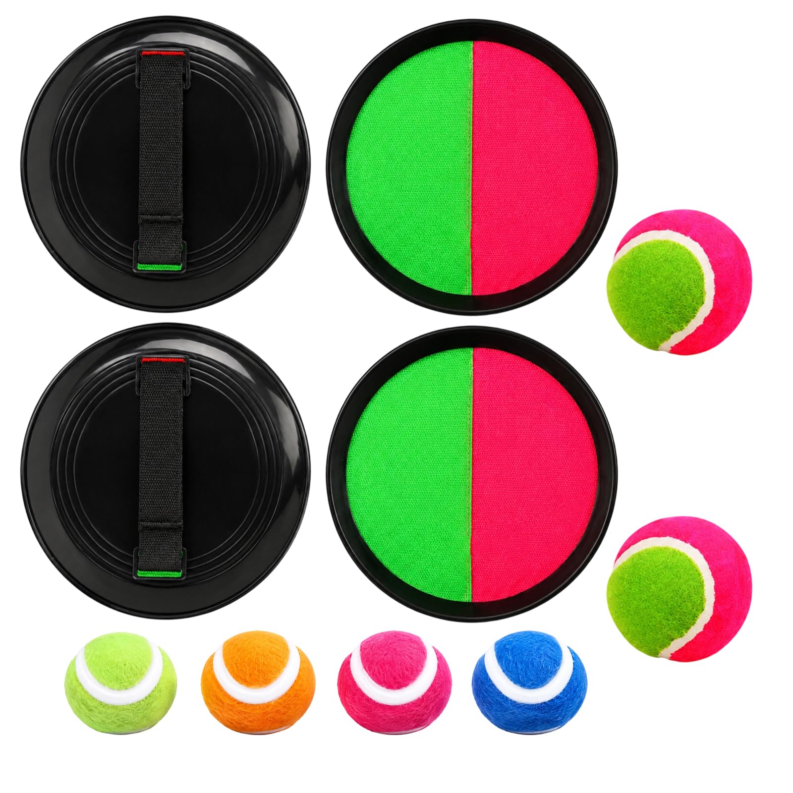 Wtoawgt Toss and Catch Ball Set, Interactive Ball and Catch Game, Sticky Paddles & Balls, Fun Outdoor Toys for Garden, Beach, Pool, Summer, Sports Day & Family Games All Age