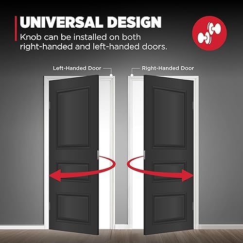 Vista 6 de Kwikset Pismo - Pomo de puerta ficticio, manija cuadrada de una sola cara para armarios, puertas dobles francesas y despensa, pomo de puerta