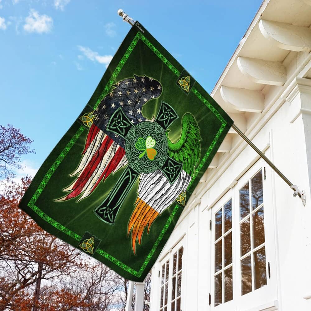 FLAGWIX St Patricks Day Decorations - Irish American Flag, House Flag (29.5" x 39.5") - USA House Garden Flags Premium Polyester - Decorative Outdoor Flags