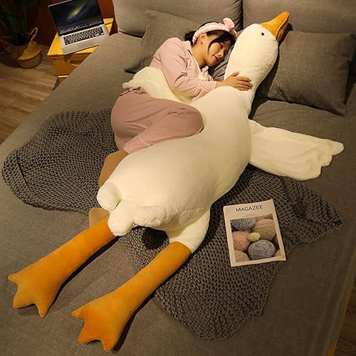 Miniatura 9 de FANGYU Juguete de peluche de ganso, lindo peluche de ganso blanco gigante, almohada de felpa de pato, almohada súper suave para abrazar para todas