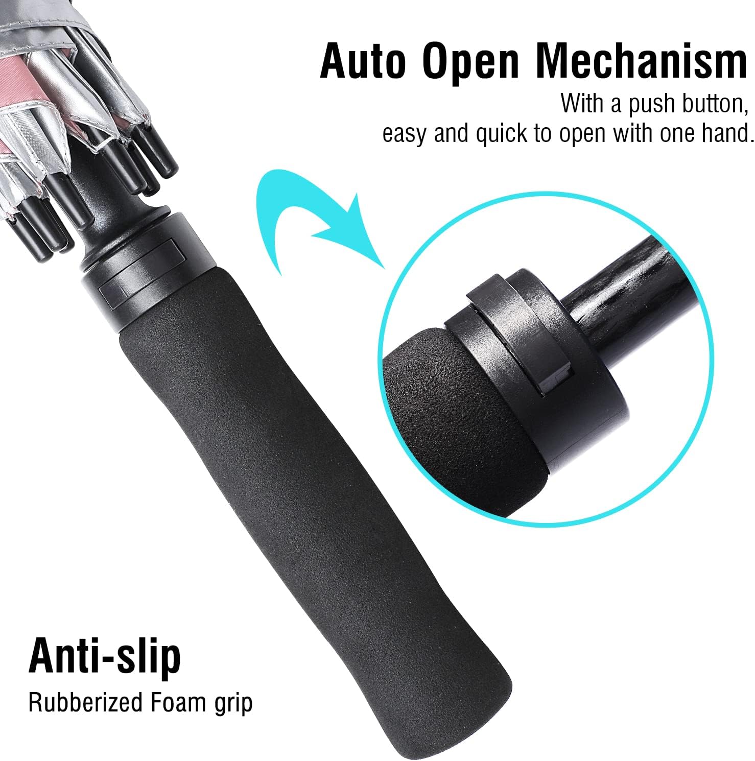 G4Free Huge Golf Umbrella UV Protection Auto Open Windproof Umbrella Oversized Extra Large Vented Double Canopy for Family
