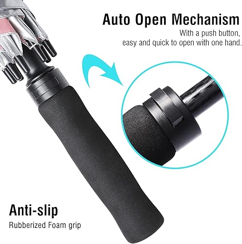 Miniatura 7 de G4Free Paraguas enorme de golf de 72 pulgadas con protección UV, apertura automática, resistente al viento, paraguas de gran tamaño con ventilación