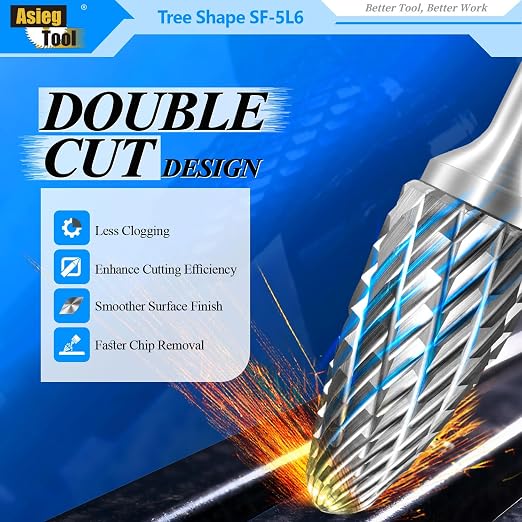 Fresa de carburo de tungsteno SF-5L6 con punta en forma de árbol miniatura 4