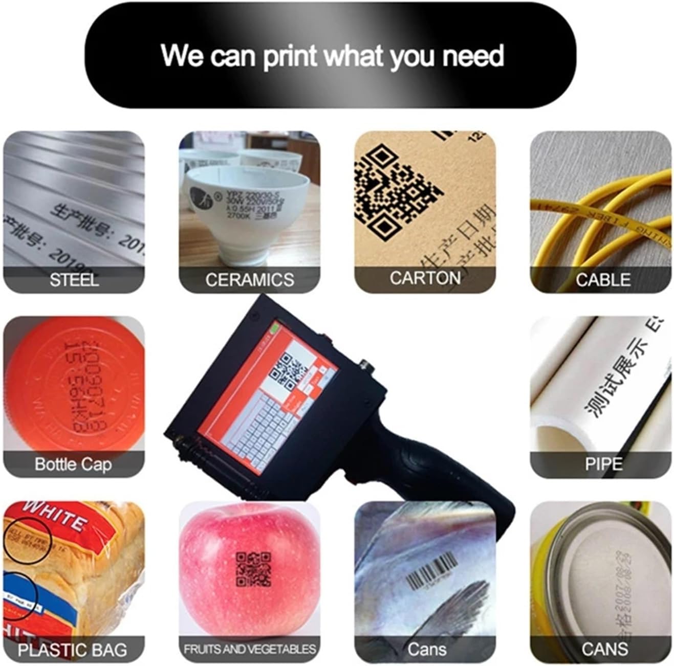 12.7mmハンドヘルドインクジェットプリンタQRバーバッチコード可変日付番号ロゴ有効期限ラベルポータブルハンドジェット レーベル/ ポータブルミニ  ハンドヘルドインクジェットプリンタ 12.7 ミリメートル QR バーコードバッチ日付番号ロゴ有効期限コーディングマシ ...